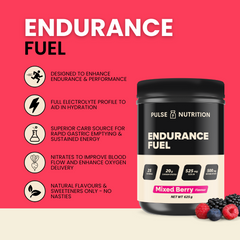 Endurance Fuel Mixed Berry benefits, 20g HBCD and 525mg sodium per serve