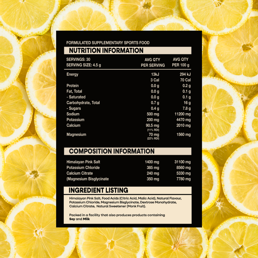 Hydration Sticks Nutrition Panel